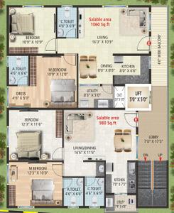 Project Image of 980.0 - 1060.0 Sq.ft 2 BHK Apartment for buy in Srinivasa Glen wood