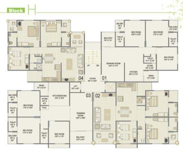 Project Image of 1530.0 - 1746.0 Sq.ft 2 BHK Apartment for buy in Bhakti Enclave