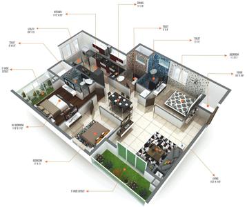 Project Image of 1300.0 - 1670.0 Sq.ft 2 BHK Apartment for buy in SMD Altezz
