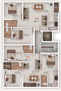 Project Image of 688.0 - 922.0 Sq.ft 2 BHK Apartment for buy in Rajni Hariharan Apartment