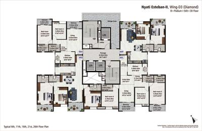 Project Image of 837.0 - 1214.0 Sq.ft 2 BHK Apartment for buy in Nyati Esteban II