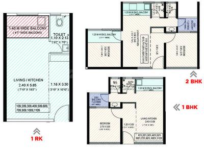 Project Image of 312.0 - 473.0 Sq.ft 1 BHK Apartment for buy in Vascon Goodlife Phase A