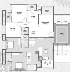 Project Image of 0.0 - 1179.0 Sq.ft 2 BHK Apartment for buy in Life Anusthan Homes