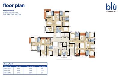 Project Image of 1645.0 - 2550.0 Sq.ft 3.5 BHK Apartment for buy in Siddha Sky Blu