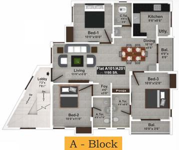 Project Image of 815.0 - 1320.0 Sq.ft 2 BHK Apartment for buy in Saradeuz Acropolis