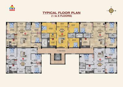 Project Image of 1240.0 - 1246.0 Sq.ft 3 BHK Apartment for buy in Sree Guru Pragathi
