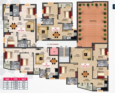 Project Image of 750.0 - 1095.0 Sq.ft 2 BHK Apartment for buy in GP Peach Blossom