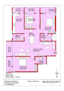 Project Image of 823.0 - 1684.0 Sq.ft 1 BHK Apartment for buy in Aashish A N Reddy Apartment