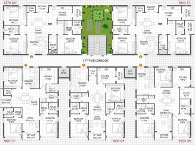 Project Image of 1875.0 - 1925.0 Sq.ft 3 BHK Apartment for buy in Kranti Divya Sai