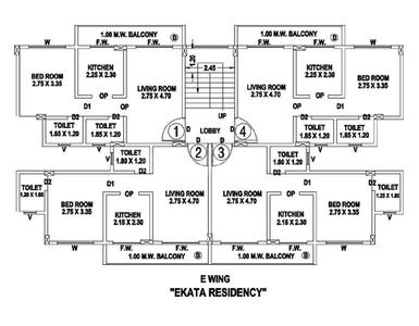 Project Image of 555.0 - 930.0 Sq.ft 1 BHK Apartment for buy in Ekta Residency