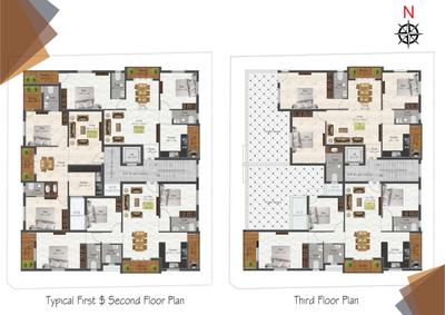 Vishnu Roshitha Flats Roshitha Flats Cluster Plan from 1st to 3rd Floor 1