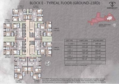 Project Image of 627.0 - 1570.0 Sq.ft 2 BHK Apartment for buy in Diamond City 