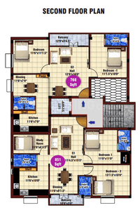 Project Image of 768.0 - 1023.0 Sq.ft 2 BHK Apartment for buy in JKB Royal Orchid