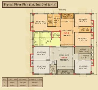 Project Image of 1244.0 - 1365.0 Sq.ft 3 BHK Apartment for buy in Sun Indramukul Residency