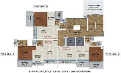 Project Image of 555.31 - 623.23 Sq.ft 2 BHK Apartment for buy in Tricity Eros