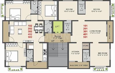 Project Image of 771.0 - 781.0 Sq.ft 3 BHK Apartment for buy in Dwarkesh Avenue