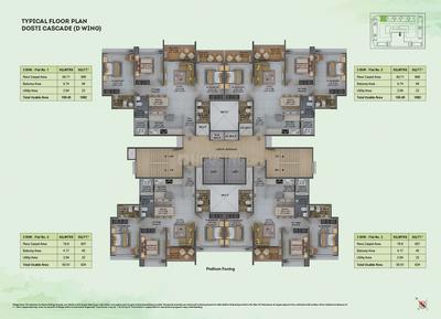 Project Image of 0.0 - 680.0 Sq.ft 2 BHK Apartment for buy in Dosti Greenscapes