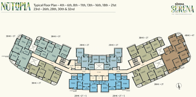 Project Image of 586.0 - 1415.0 Sq.ft 2 BHK Apartment for buy in Siddha Serena