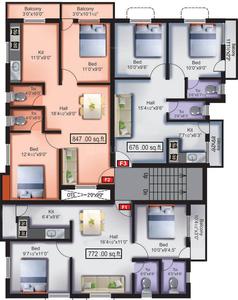 Project Image of 676.0 - 877.0 Sq.ft 2 BHK Apartment for buy in VGK Bar Berry