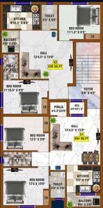 Bharathi Sai Petals Sai Petals Cluster Plan For 2nd Floor 1