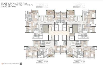 Project Image of 1373.0 - 2001.0 Sq.ft 3 BHK Apartment for buy in Rustomjee Verdant Vistas Wing A