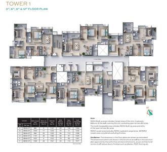 Project Image of 1077.0 - 1435.0 Sq.ft 3 BHK Apartment for buy in F Residences Merlin Phase II