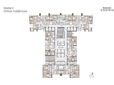Project Image of 1334.74 - 3088.0 Sq.ft 3 BHK Apartment for buy in Rustomjee Crown