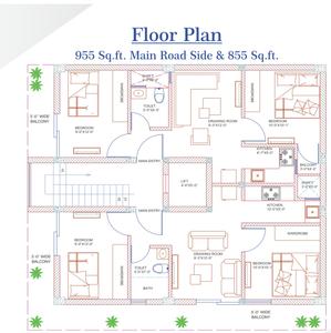 Project Image of 855.0 - 955.0 Sq.ft 2 BHK Builder Floor for buy in Priyanshi Heights