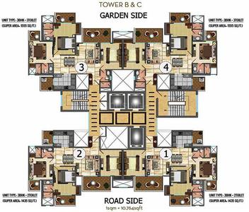 Project Image of 752.0 - 2345.89 Sq.ft 3 BHK Apartment for buy in Ajnara The Belvedere