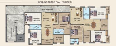 Project Image of 1396 Sq.ft 3 BHK Apartment / Flat for sale in Tupudana for Rs. 5600000