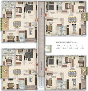 Project Image of 2180.0 - 2240.0 Sq.ft 3 BHK Apartment for buy in Anuhar Yellow Stone