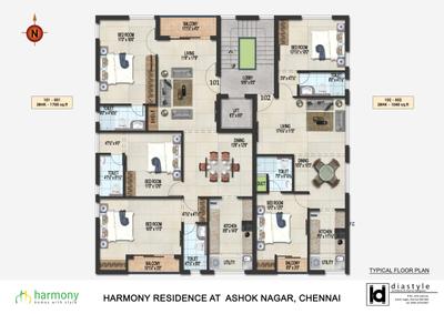 Project Image of 0.0 - 1040.0 Sq.ft 2 BHK Apartment for buy in Harmony Samyuktha