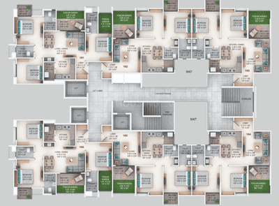 Project Image of 668.0 - 892.0 Sq.ft 2 BHK Apartment for buy in Majestique Rhythm County Phase II