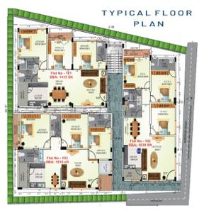 Project Image of 1415.0 - 1530.0 Sq.ft 3 BHK Apartment for buy in Ashraya Parimala Residency