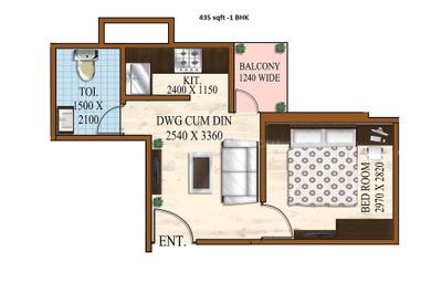 Project Image of 255.0 - 965.0 Sq.ft 1 RK Apartment for buy in Larica Garden Residence