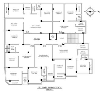 Mark Sukh Sagar Apartment Sukh Sagar Apartment Cluster Plan from 1st to 4th Floor 1