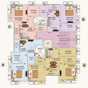 Project Image of 491.0 - 879.0 Sq.ft 1 BHK Apartment for buy in Eden Tolly Court