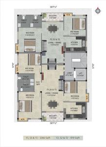 Project Image of 542.0 - 1266.0 Sq.ft 1 BHK Apartment for buy in Keerthi Sai Paadham Flats