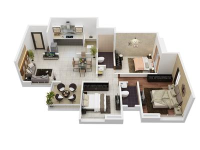 Project Image of 799.0 - 981.0 Sq.ft 2 BHK Apartment for buy in Revell Orchid Phase IV Building F