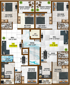 Project Image of 735.0 - 1178.0 Sq.ft 2 BHK Apartment for buy in Bharathi Sai Sparkle Apartment