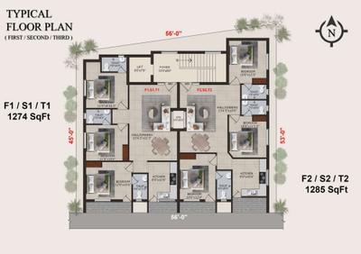 Project Image of 1274.0 - 1285.0 Sq.ft 3 BHK Apartment for buy in Sathiya Meera Court