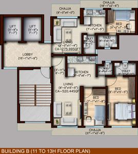 Project Image of 0.0 - 770.0 Sq.ft 2 BHK Apartment for buy in Padmavati Towers