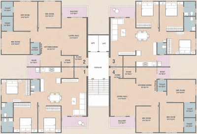 Project Image of 874.0 - 894.0 Sq.ft 3 BHK Apartment for buy in M J Pavilion Heights II