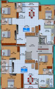 Project Image of 912.0 - 1549.0 Sq.ft 2 BHK Apartment for buy in Chenthur Pearl
