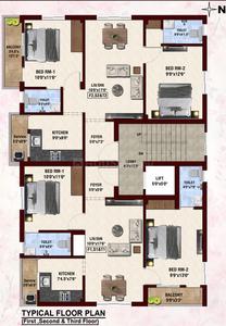 Arjun Sri Krishna Sri Krishna Cluster Plan from 1st to 3rd Floor 1