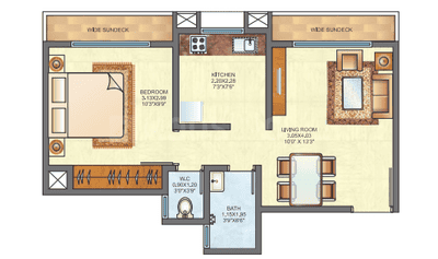 Project Image of 0.0 - 370.0 Sq.ft 1 BHK Apartment for buy in Raunak City Sector IV D4