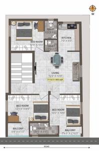 Project Image of 665.0 - 995.0 Sq.ft 2 BHK Apartment for buy in JK Trinity