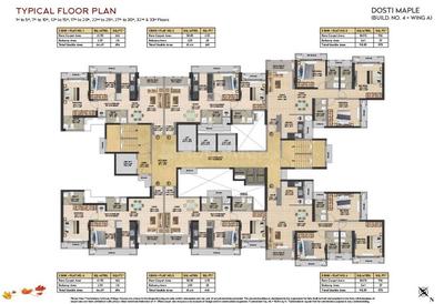 Project Image of 0.0 - 662.0 Sq.ft 2 BHK Apartment for buy in Dosti West County Phase 6 Dosti Maple