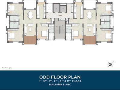 Project Image of 1114.0 - 1355.0 Sq.ft 3 BHK Apartment for buy in Kalpataru Estate Building 8