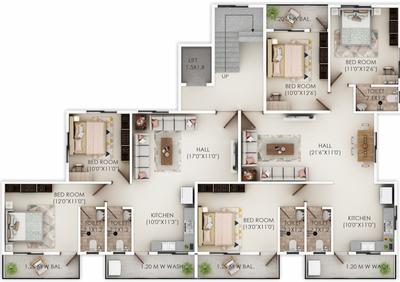 Project Image of 644.87 - 904.6 Sq.ft 2 BHK Apartment for buy in Agastya Vishal Glory